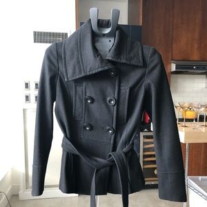 Zara double breasted winter coat with tie
